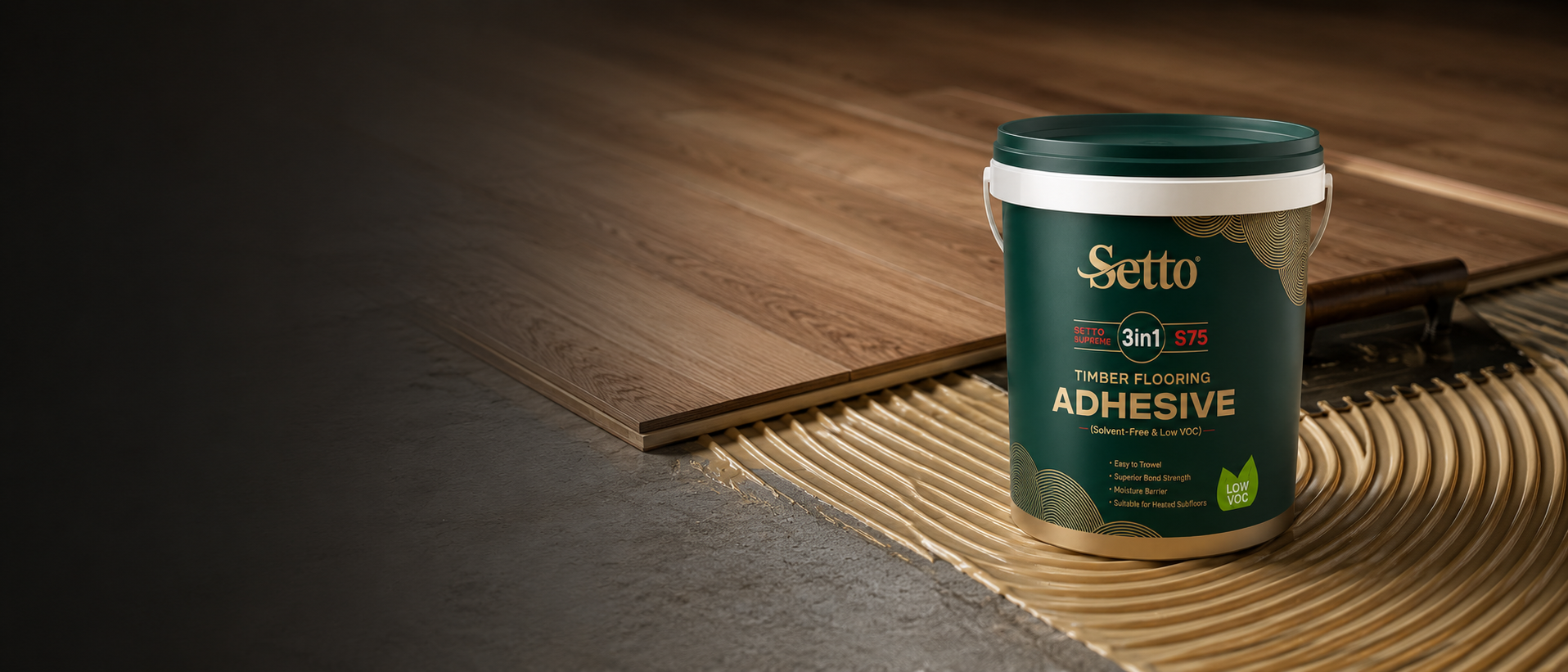 SETTO Supreme S75 adhesive installation hero background