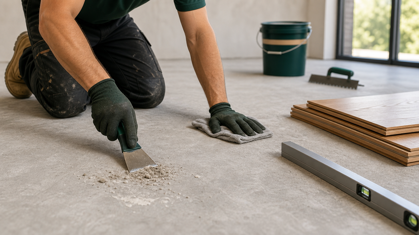 Subfloor cleaning and preparation illustration