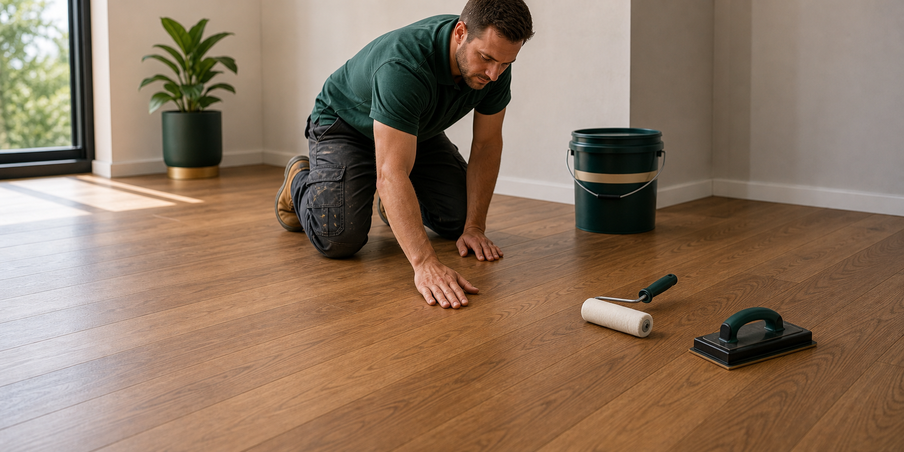 Finished timber floor after curing illustration